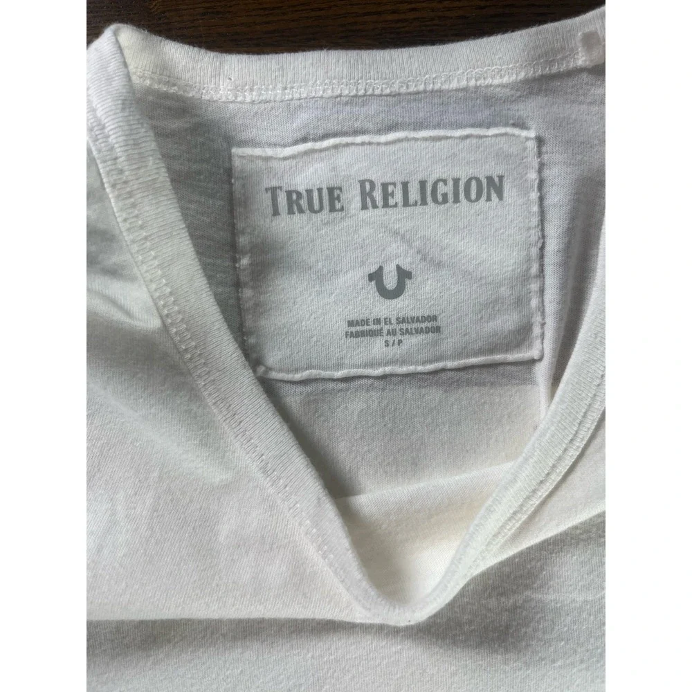 True Religion World Tour Graphic T-Shirt White Size Small Short Sleeve
